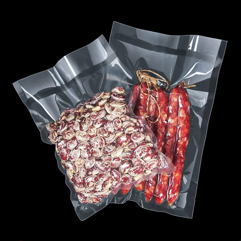 Bolsillo sellado al vacío, suave, resistente, transparente, bolsa de embalaje de grado alimenticio para mantener la frescura, bolsa de sellado al vacío de alimentos de nailon liso